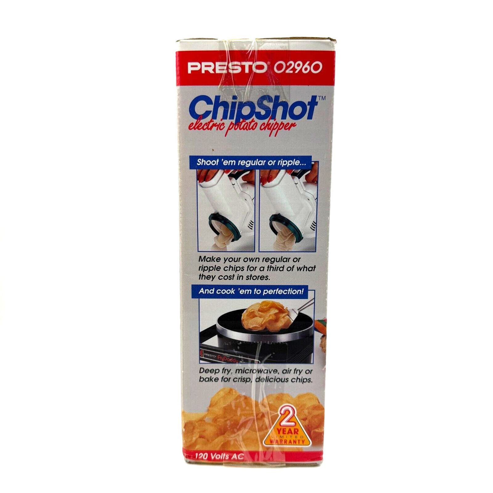 Presto Chip Shot Electric Potato Chipper Slicer Lite No Fat Chip Maker VTG 94