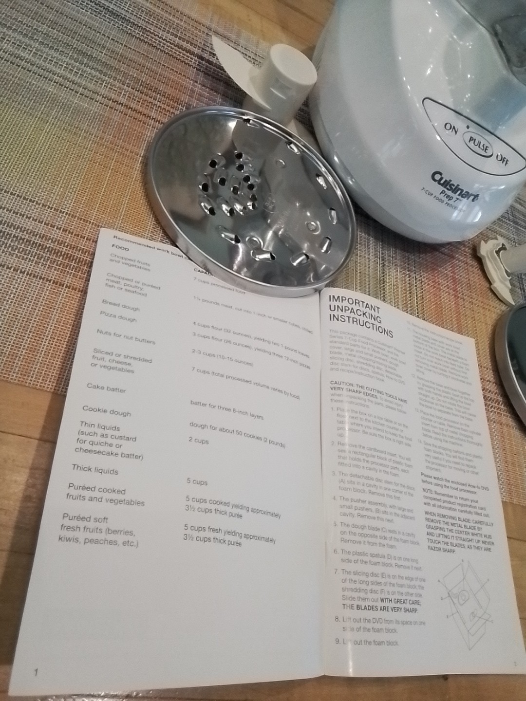 Cuisinart Prep 7 Premier Series 7 Cup Food Processor DLC-2007N EUC!