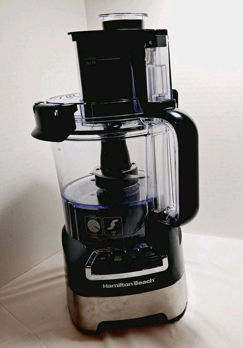 Hamilton Beach 70723 12 Cup Stack and Snap Food Processor Blender Slice Shred