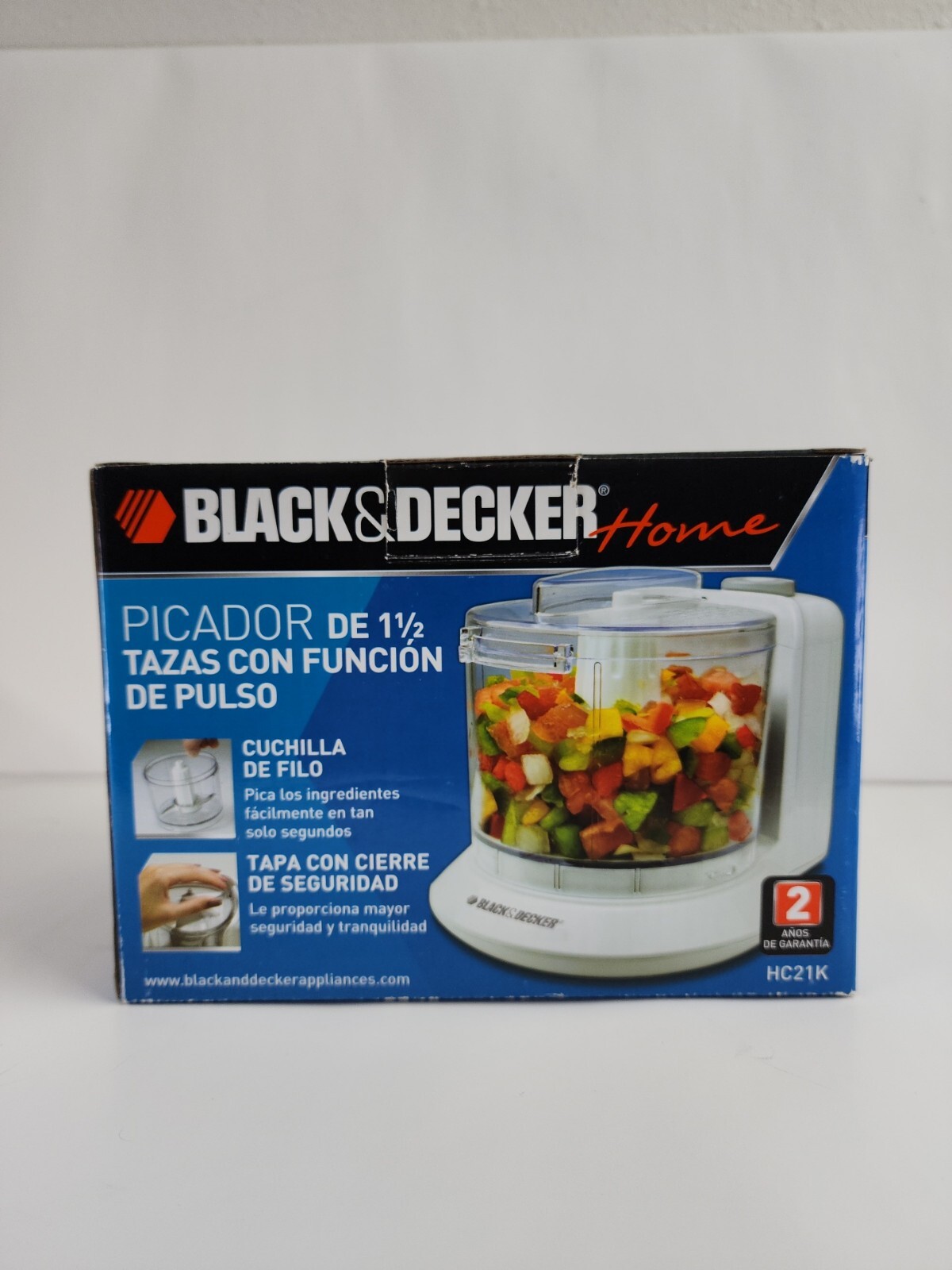 Black & Decker Home 1.5 Cup One Touch Electric Chopper White Model HC21K ,New.