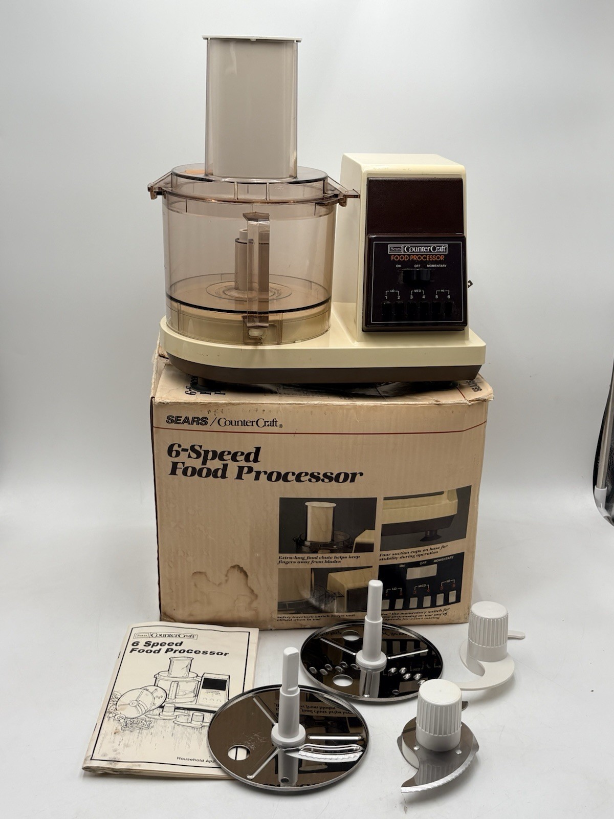 Vintage Sears CounterCraft 6 Speed Food Processor 400.693000 Tested W Box