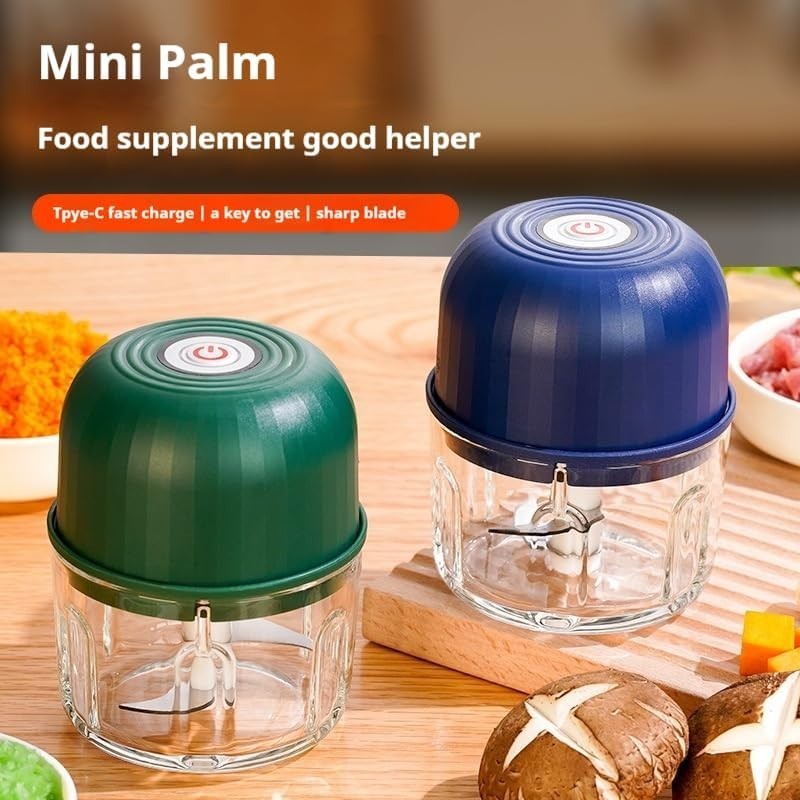 Compact Electric Chopper with Stainless Steel Blades for Effortless Food Prep
