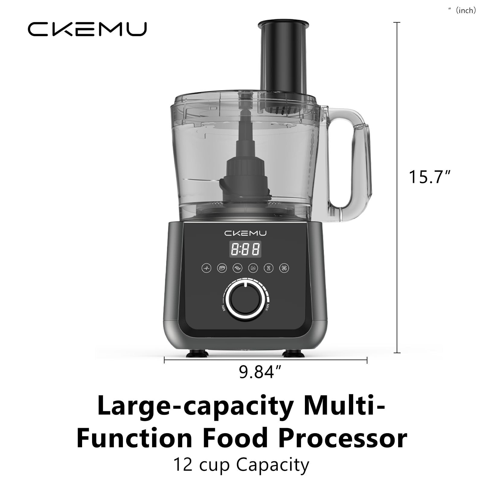 Smart Food Processor and Vegetable Chopper, 12 Cup Bowl, 6 Functions for Chop…