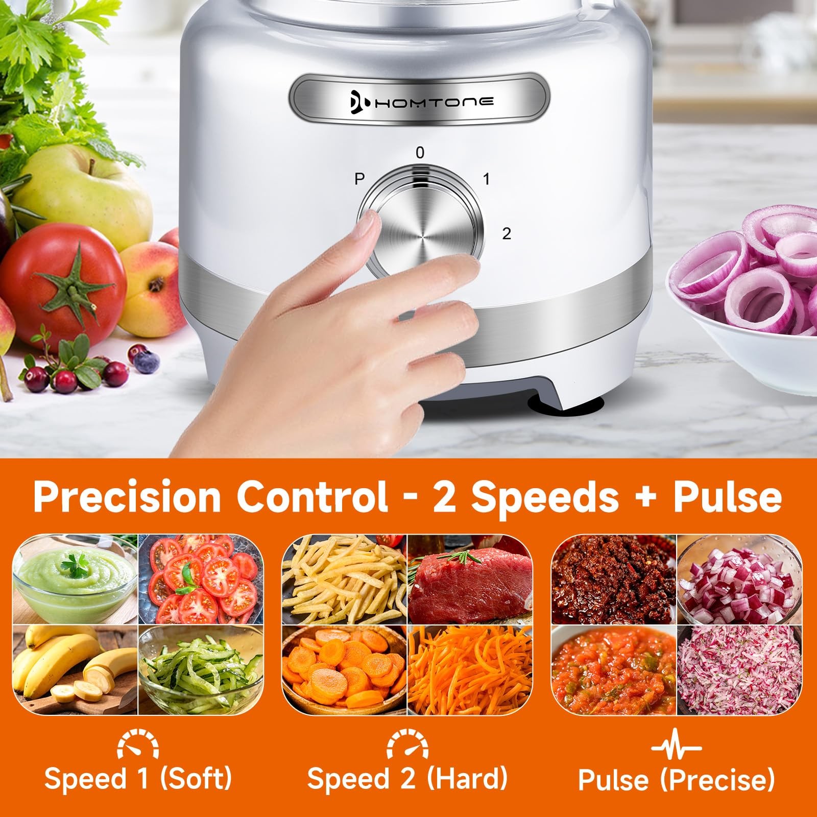 16 Cups Food Processor, Large Food Chopper with French Fry Cutter, 9 Function…