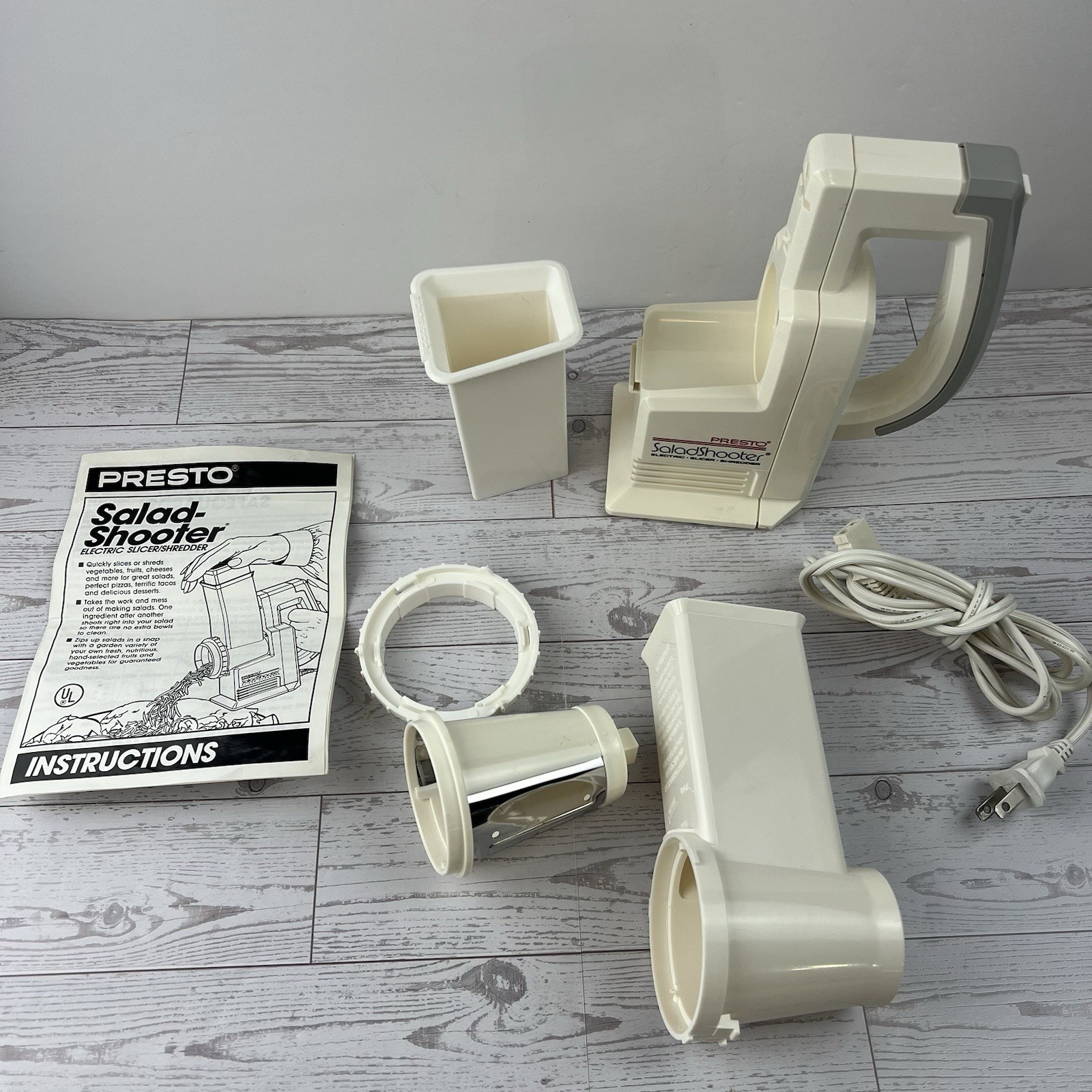 Vintage Presto 0291001 Salad Shooter Electric Food Slicer Shredder 1980s Tested