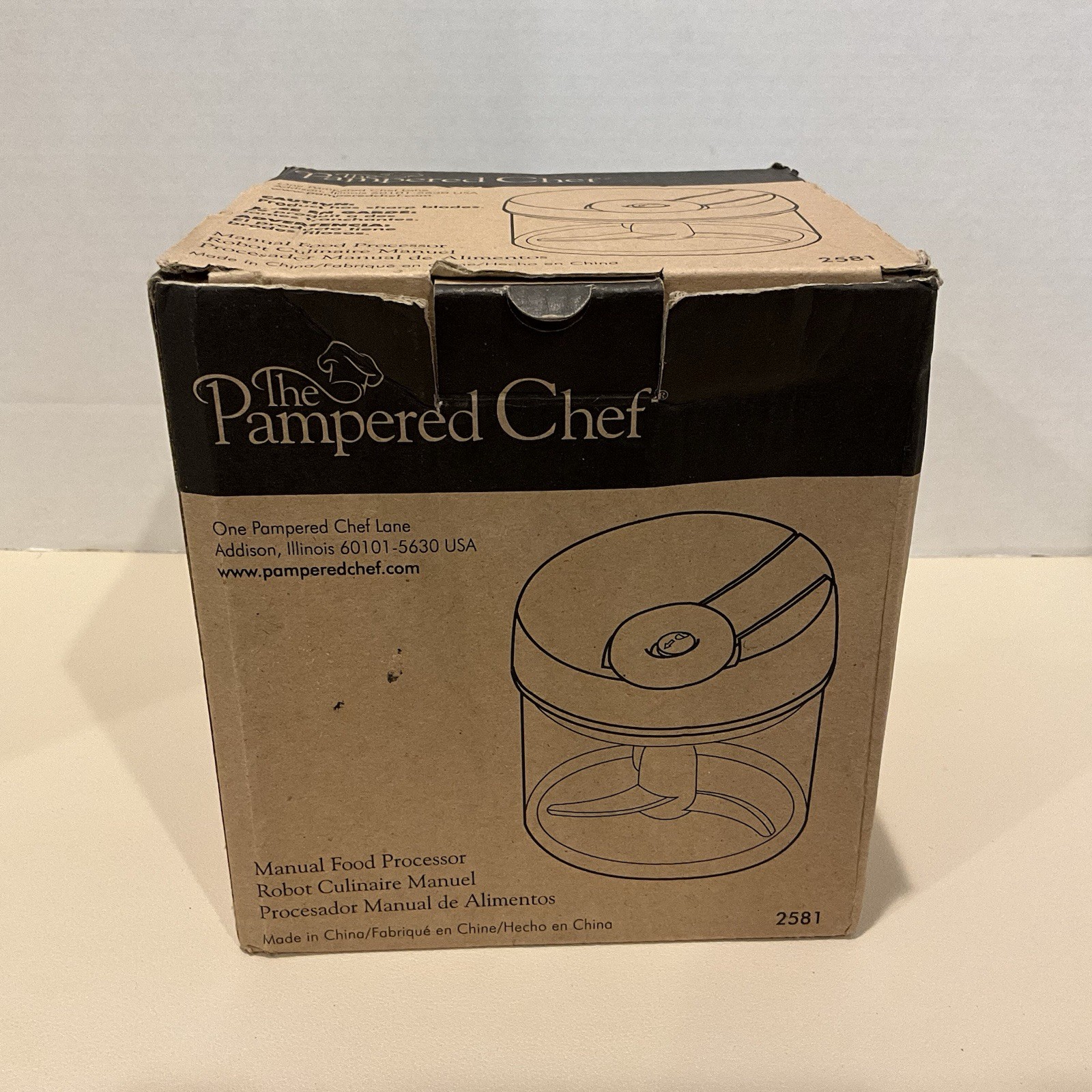 Pampered Chef manual food processor, 3 cup. Model 2581.