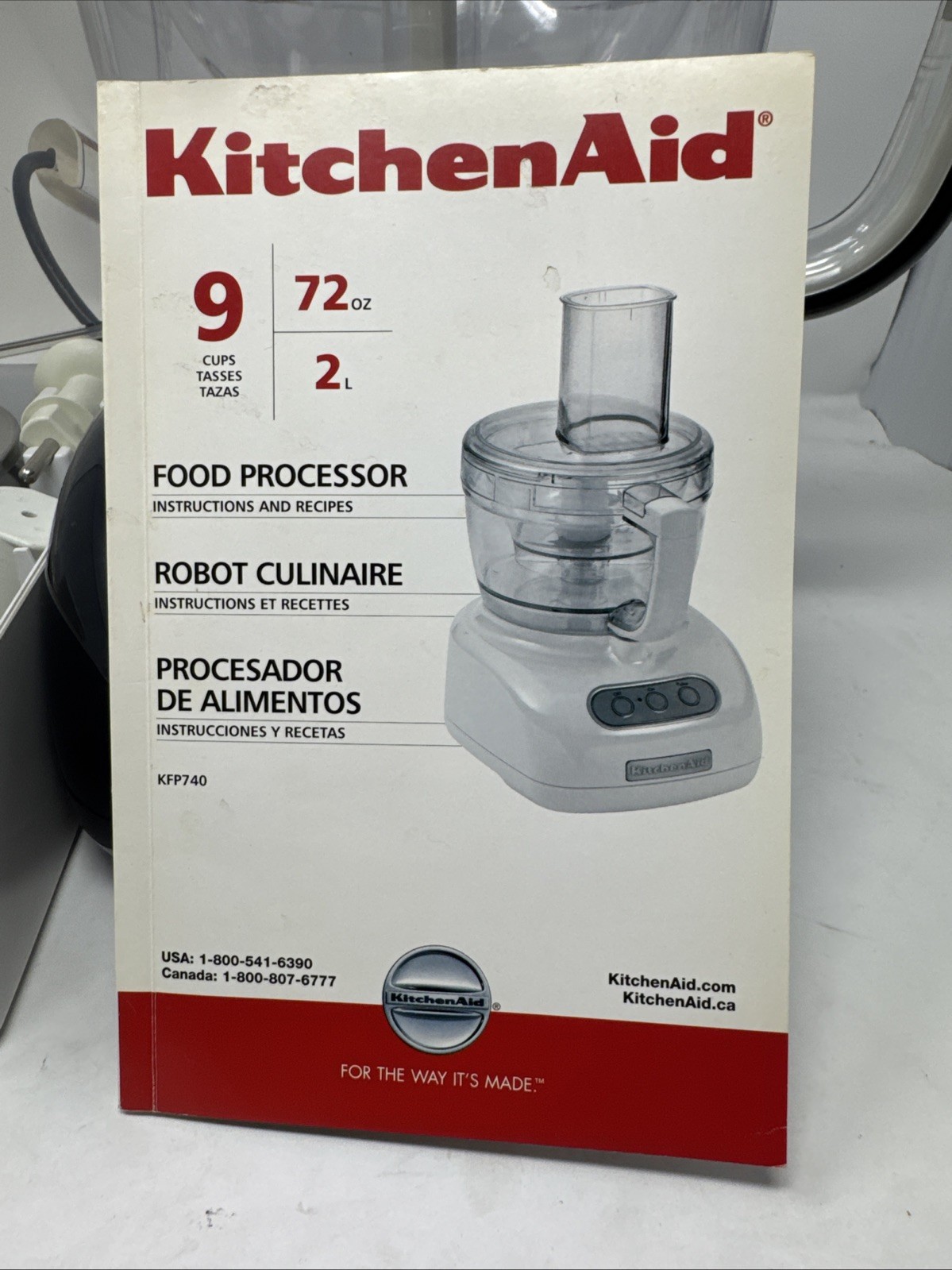 Kitchenaid Food Processor 9 Cup 72oz KFP740Black with all Accessories – Not Used