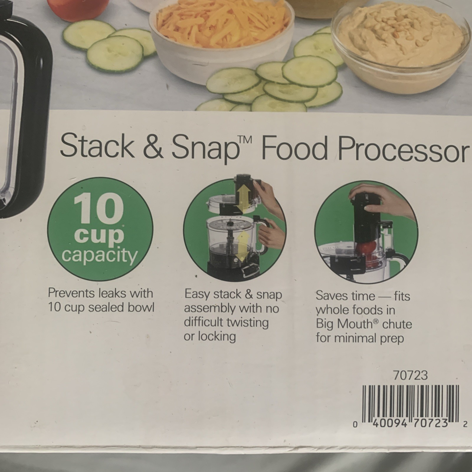 Hamilton Beach 10-Cup Food Processor – Black/Stainless (70723) NEW