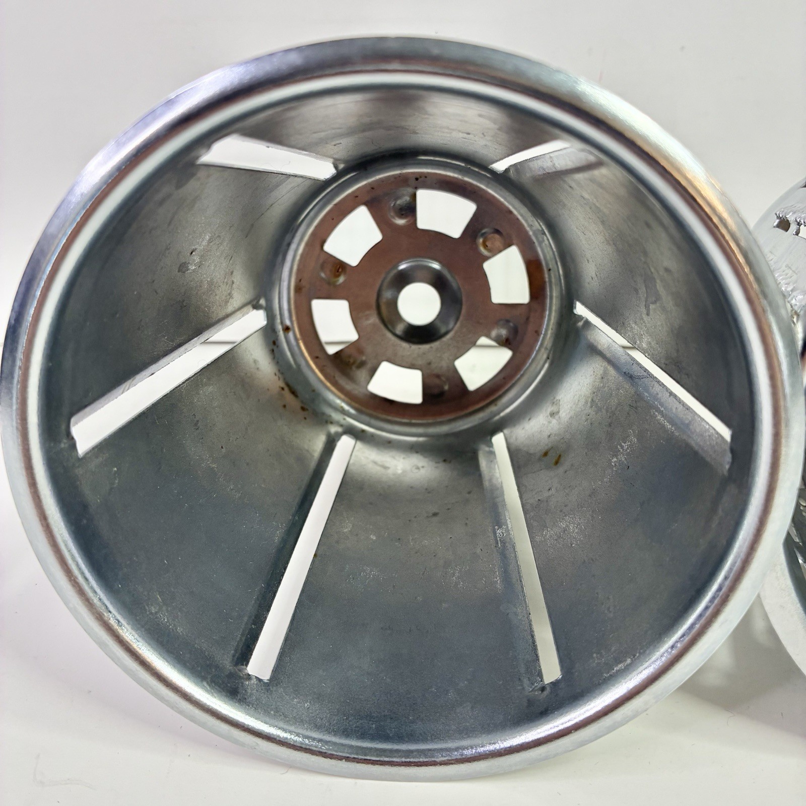 Vintage Manual Food Processor + 5 Blades Unbranded Made In USA Suction Cup *READ