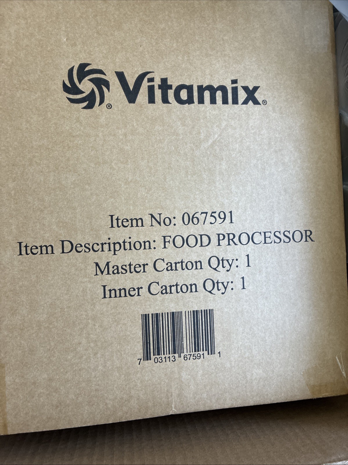 Vitamix 12-Cup Food Processor Attachment Self Detect, BPA-Free, W/Blades NIB NEW