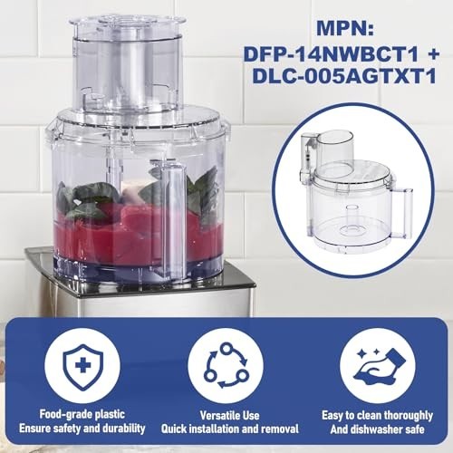 14-Cup Food Processor Work Bowl Kit with Locking Tabs & Cover – Fits DFP-14 Mode