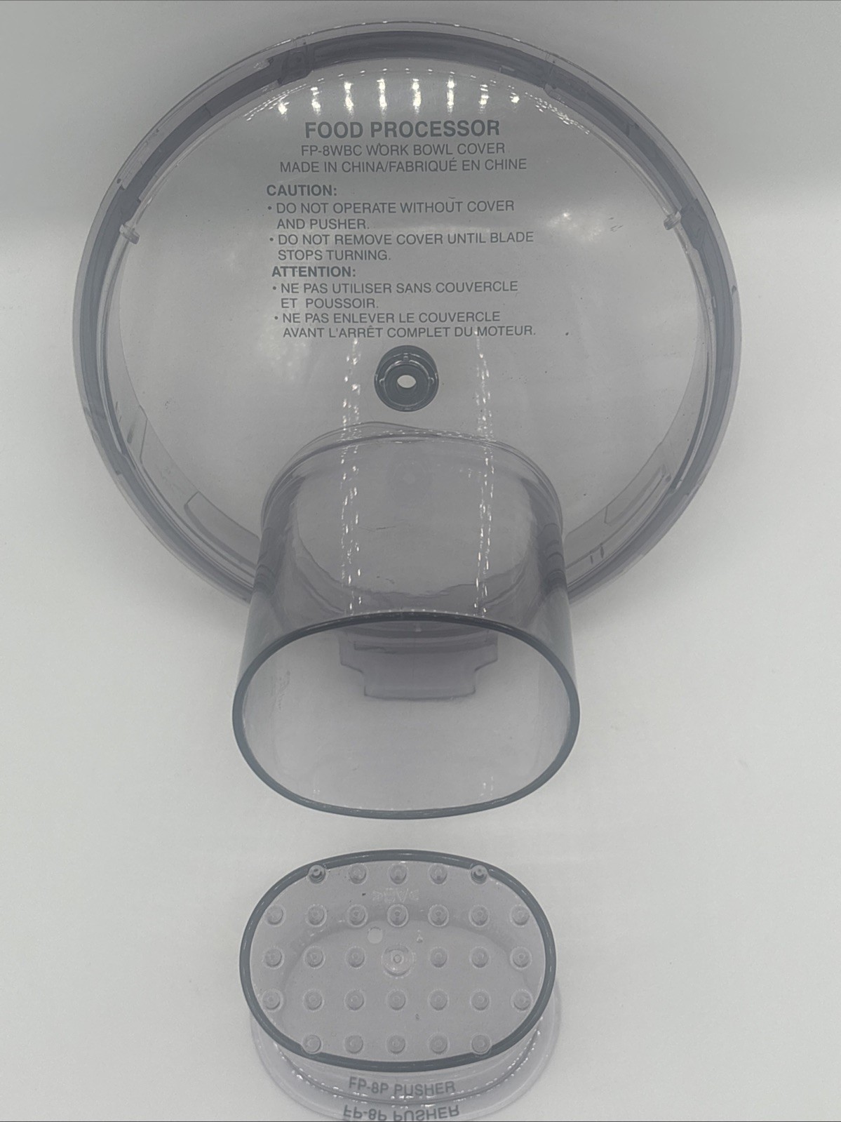 Cuisinart Elemental 8 Food Processor FP-8 Replacement Lid FP-8WBC & Pusher FP-8P
