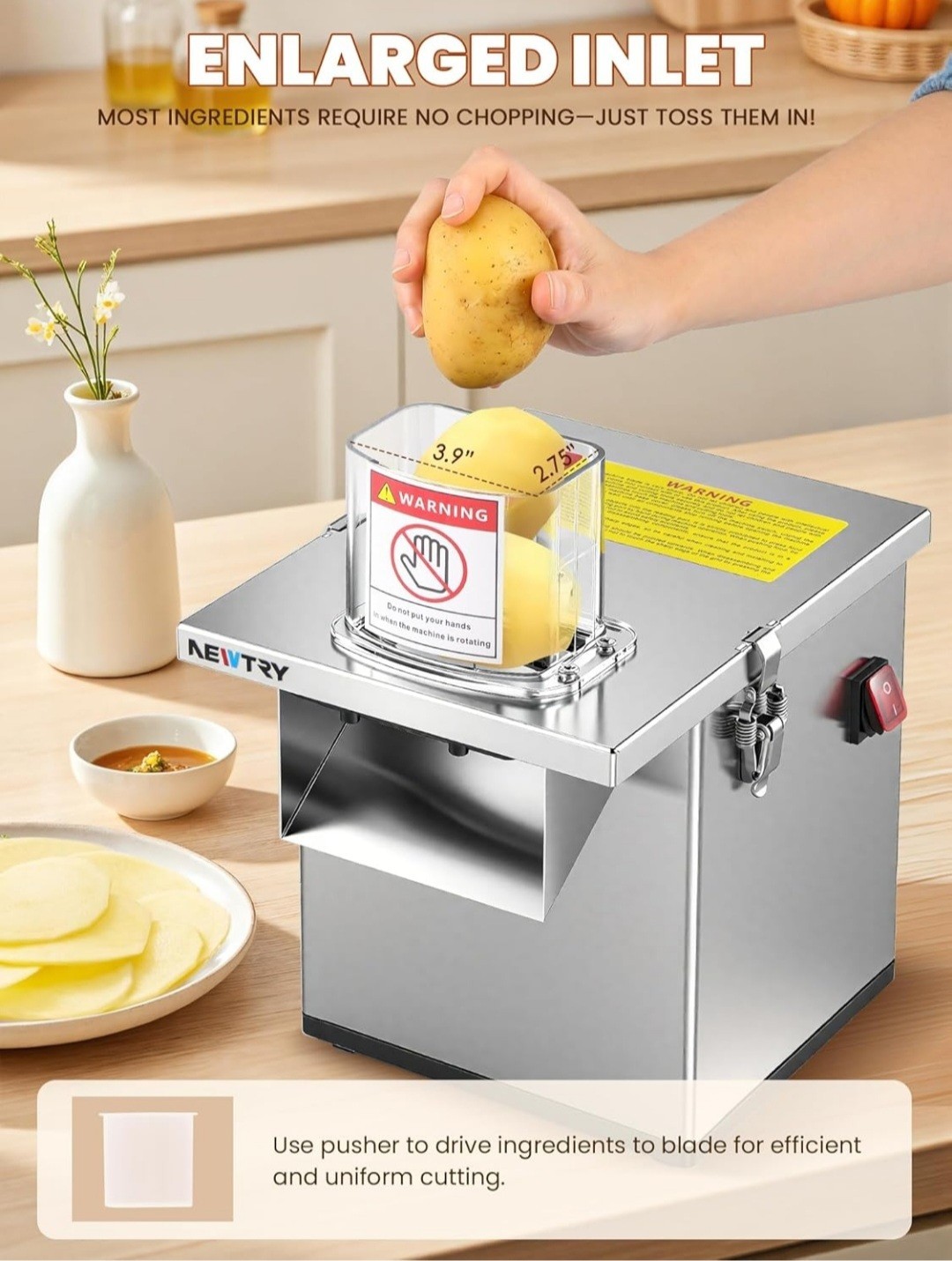 4-in-1 Electric Vegetable Processor – Slicer, Dicer, Shredder, Cutter 200W NEW