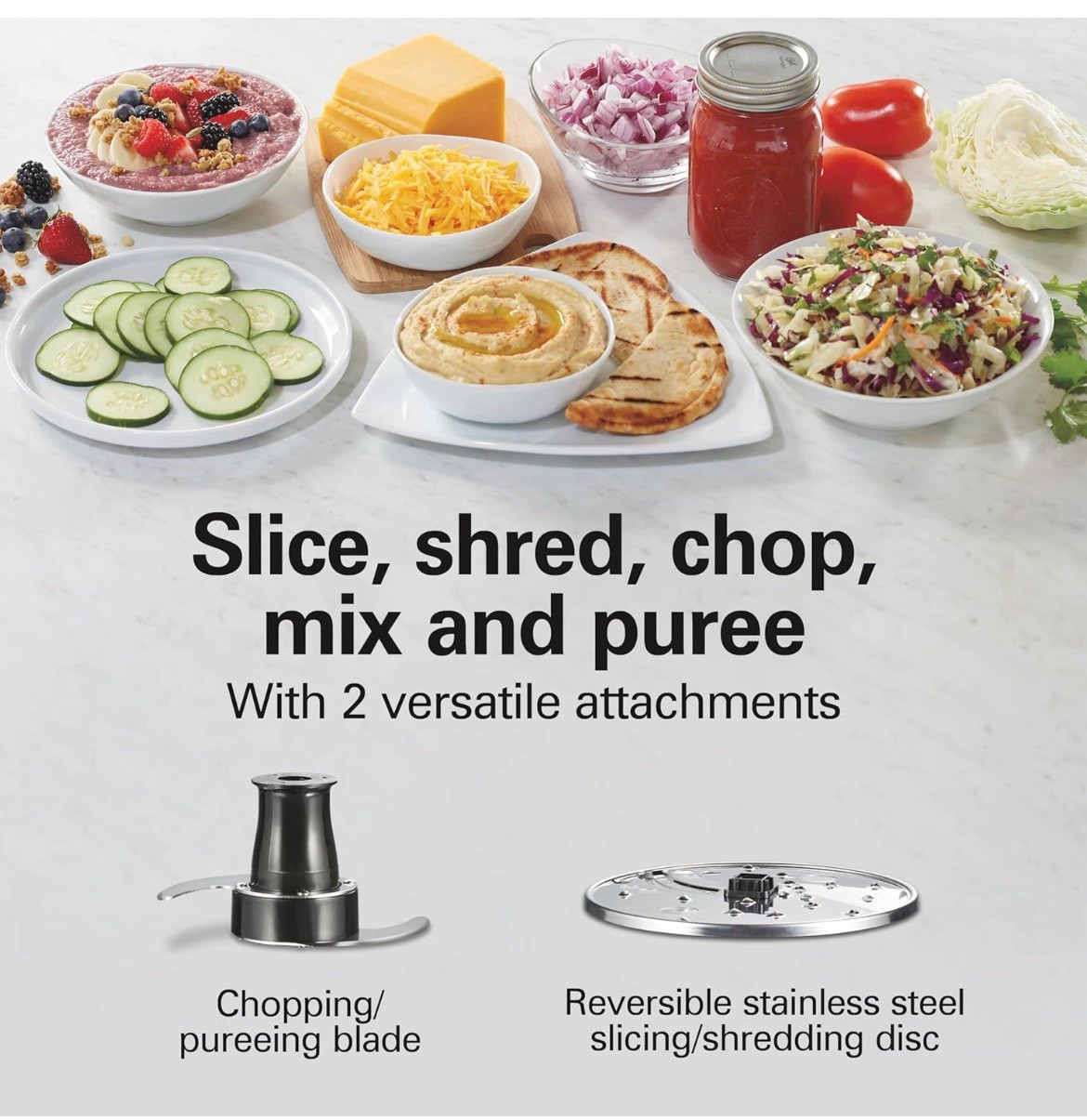 Hamilton Beach 70725A 12 cup Full-Size Food Processor – Black/Silver