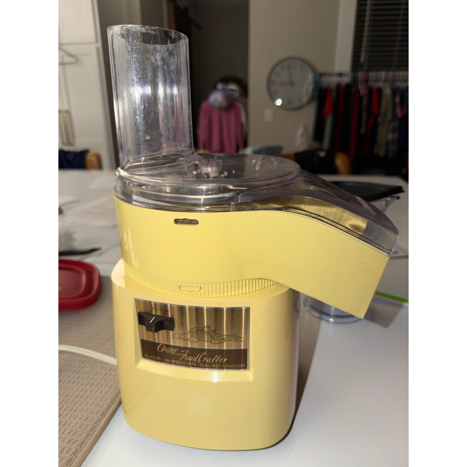 Vintage Oster FoodCrafter Slicer Shredder Salad Maker Yellow Harvest Gold 1970s
