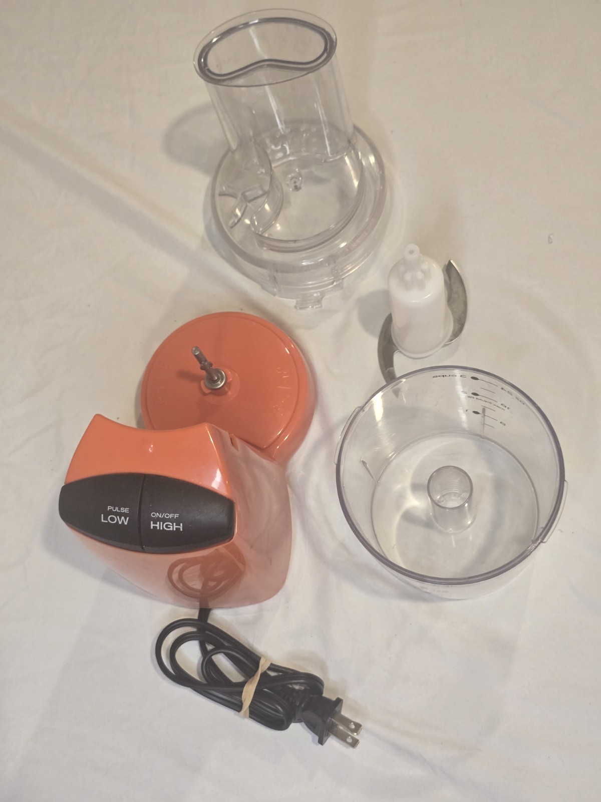 Food Network Mini Food Processor 3 Cup Pulse, 2-Speed w/ Bowl Lid Blade