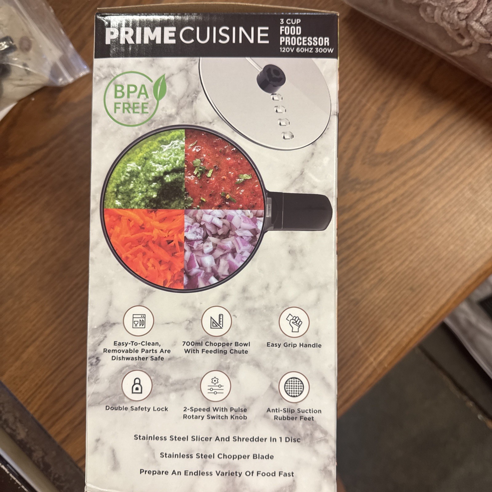 Prime Cuisine Electric Vegetable Chopper And Food Processor, 3 Cup Capacity 11t