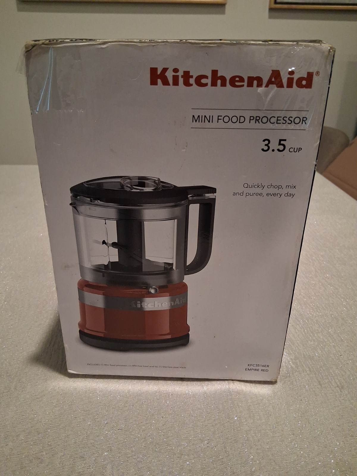 KitchenAid KFC3516ER 3.5 Cup Mini Food Processor, Empire Red – Brand New