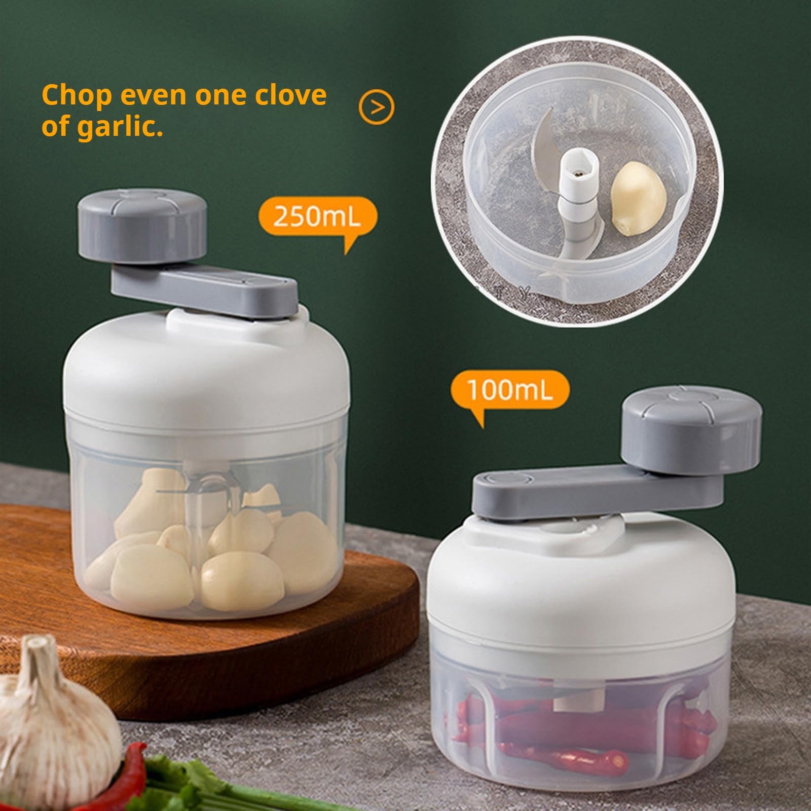 3-Speed Manual Food Chopper-Hand Crank Vegetable Chopper & Garlic Mincer for …