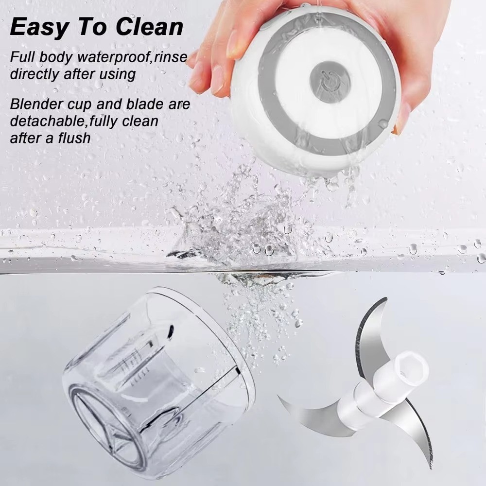 Mini Food Chopper Electric Processor Blender Glass Mixer Garlic Spices Grinder