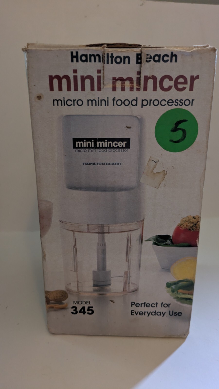 Hamilton Beach MINI MINCER Micro Food Processor White w/ Box Model 345 USA FLAW