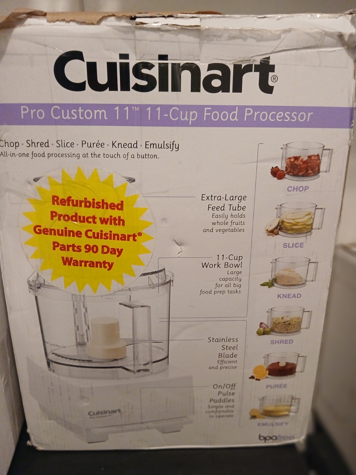 CuisinartPro Custom 11″ 11-Cup Food Processor Extra-Large Feed Tube White DLC-8S
