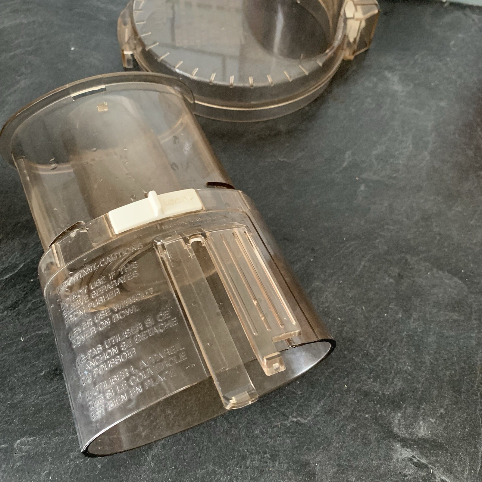 Cuisinart Food Processor Amber Lid & Chute Pusher DLC-10 Replacement Part