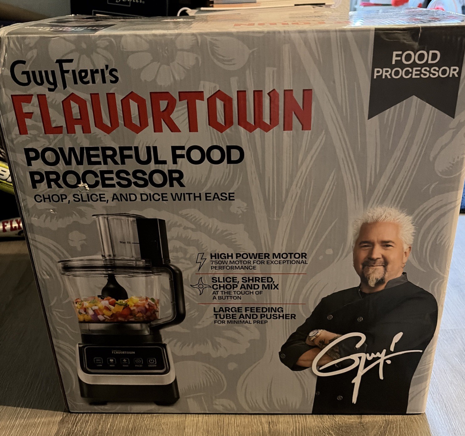 Guy Fieri’s Food Processor 4-Speed Control Chute 750W 8-Cup Bowl FT-3000 New