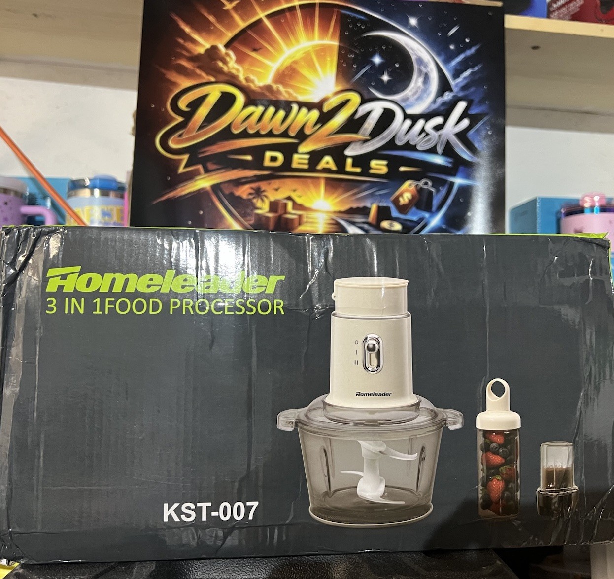 Homeleader KST-007 3-in-1 Food Processor 300W 3-Cup 2-Speed White