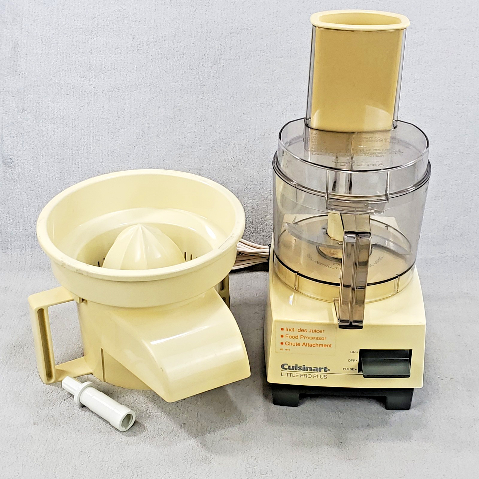 VTG Cuisinart Little Pro Plus Food Processor w/ Blade & Juicer Tested & Working
