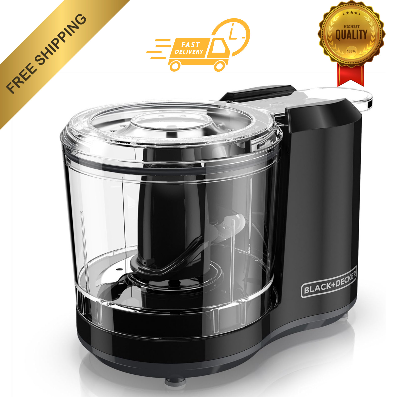 BLACK+DECKER 1.5-Cup Electric Food Chopper, One Touch Pulse, 150W Motor, Mini Fo