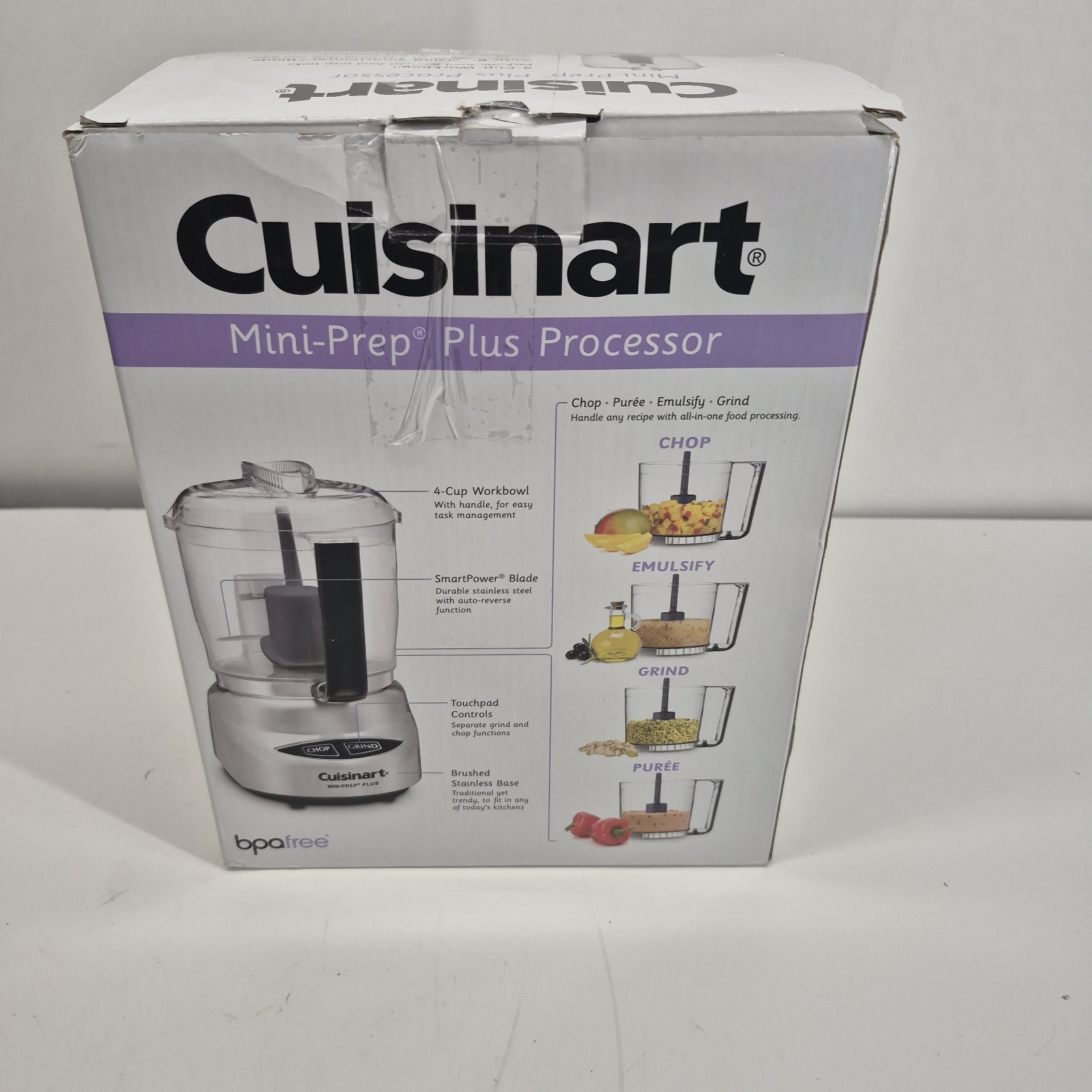 Cuisinart DLC-4CHB 1.70ft Mini-Prep Plus 4-Cup Food Processor – NEW