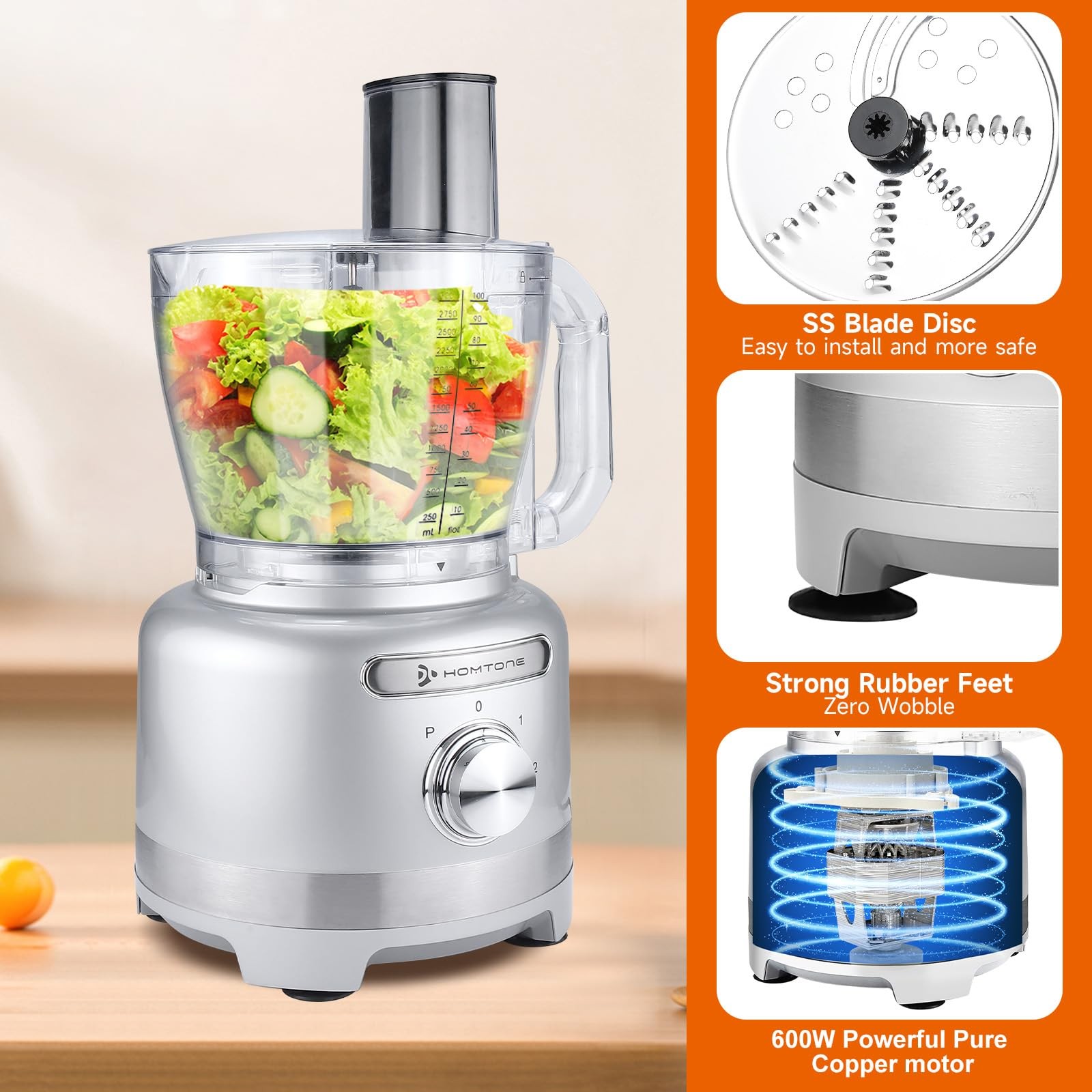 16 Cups Food Processor, Large Food Chopper with French Fry Cutter, 9 Function…