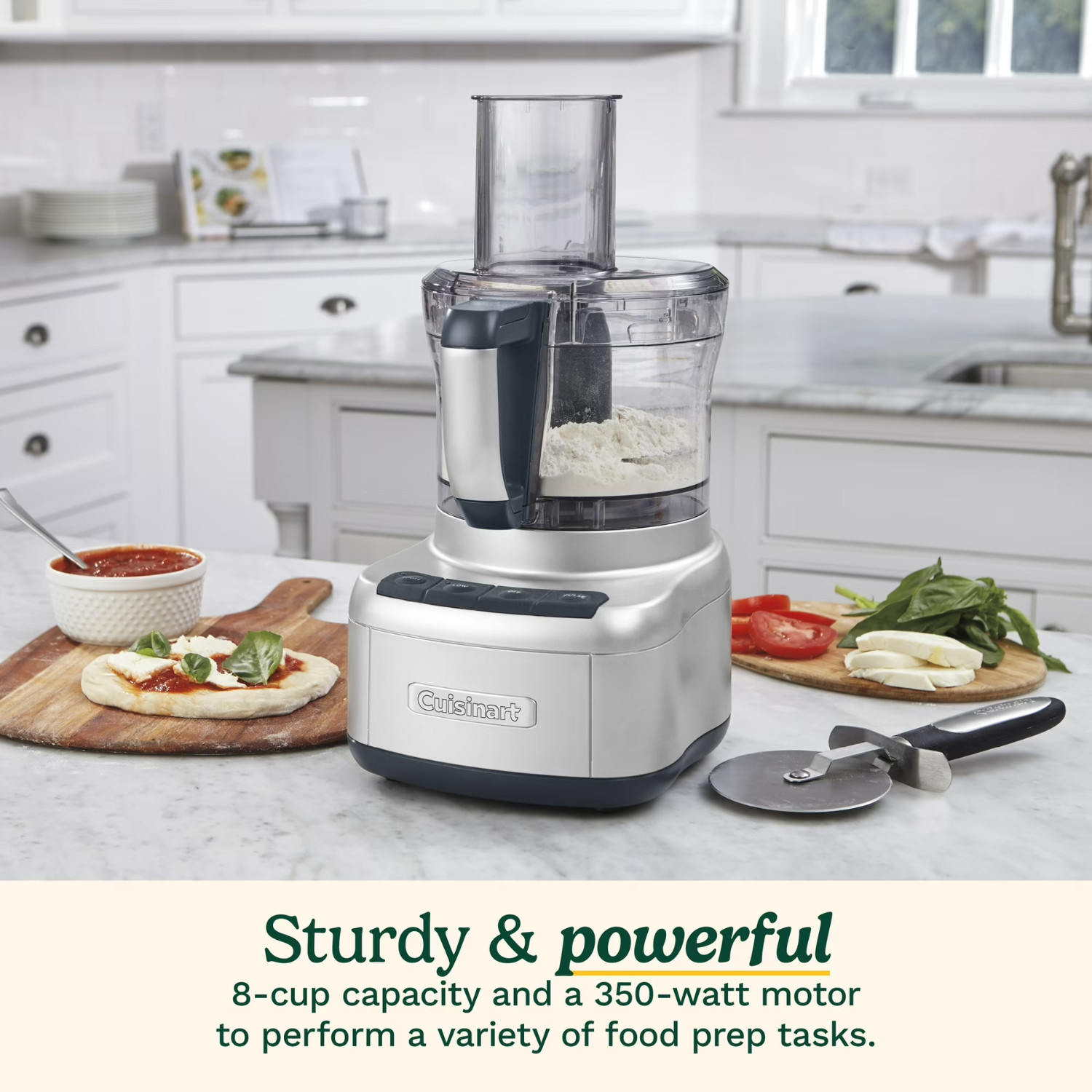 Cuisinart Elemental 8-Cup Food Processor Silver Kitchen Vegetable Chopper