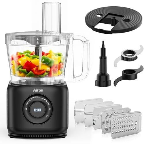 7-in-1 Electric Food Processor 1000W, 14-Cup Chopper, Large Feed Chute, Shred, S