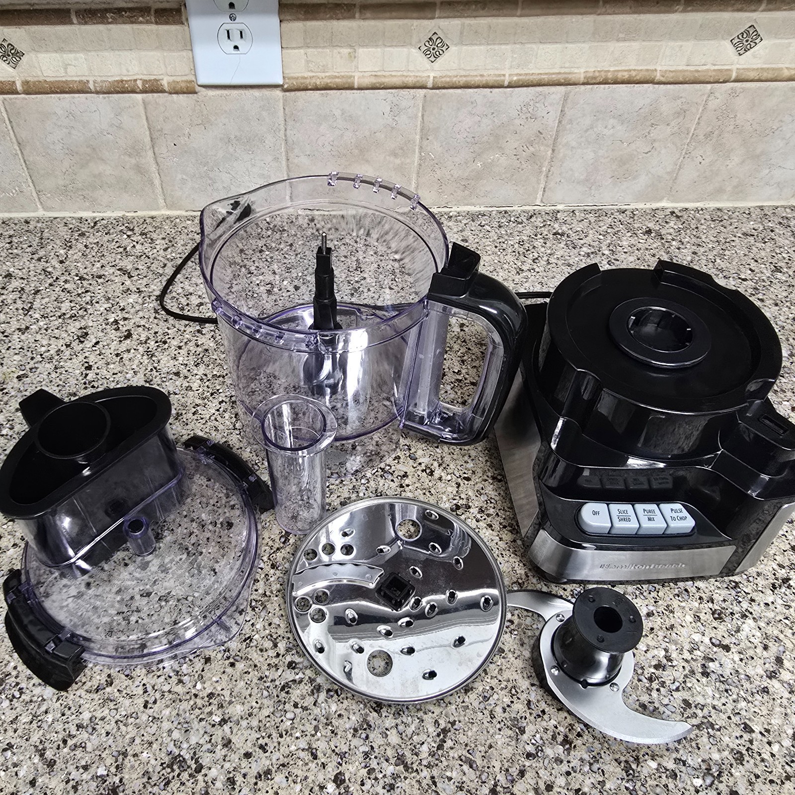 Hamilton Beach Stack & Snap Food Processor, Stainless Steel Blades, Black