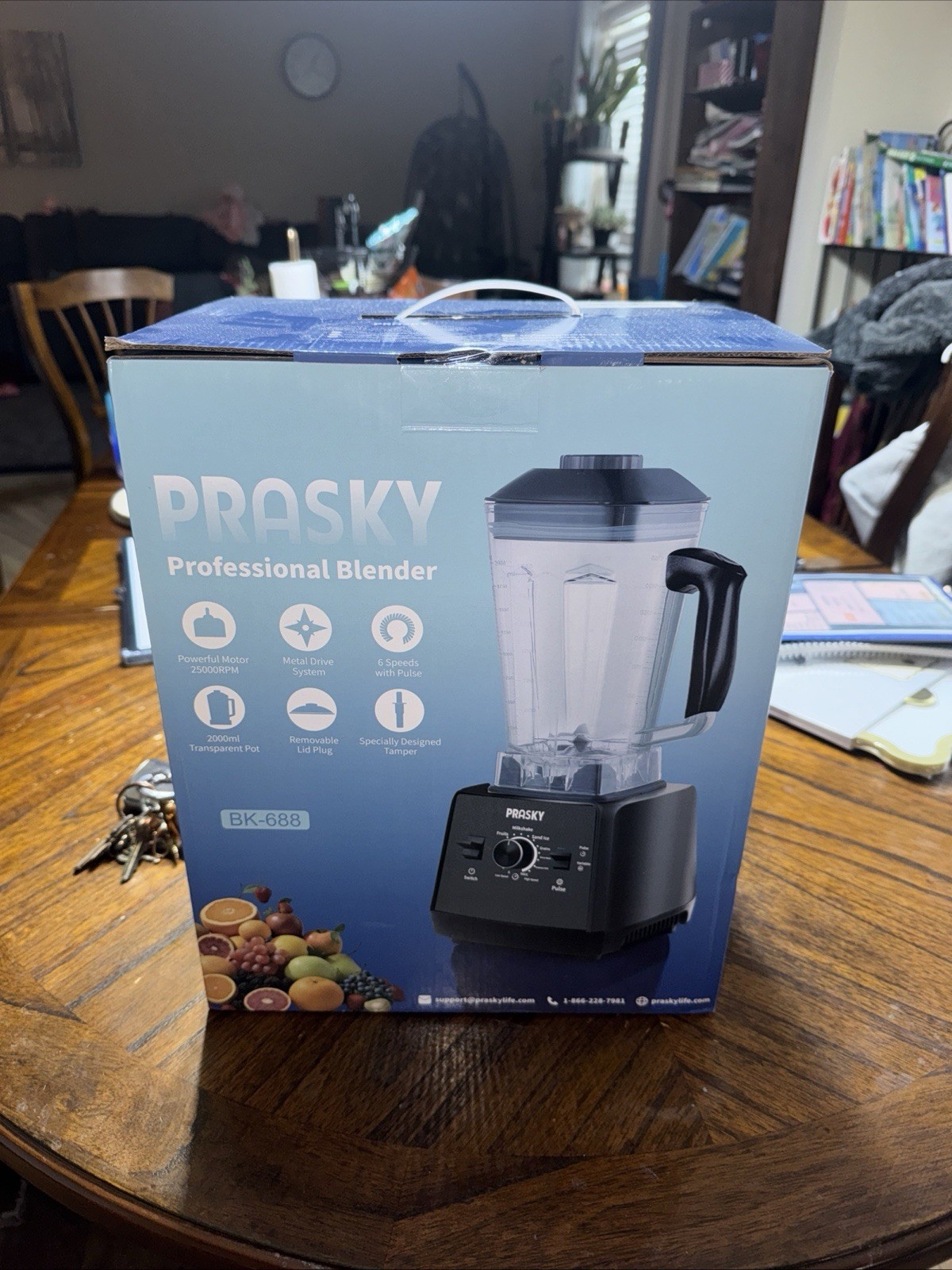 PRASKY Professional Countertop Blender Food Processor – High Power, New