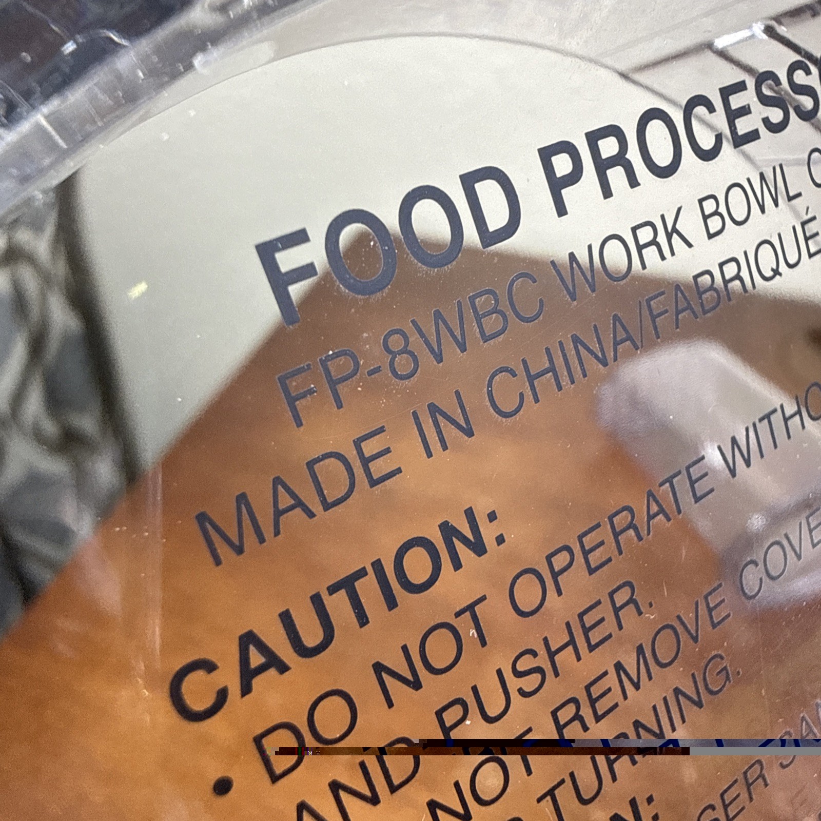 Cuisinart Elemental 8 Cup Work Bowl Lid Cover FP-8WBC + Pusher FP-8P OEM