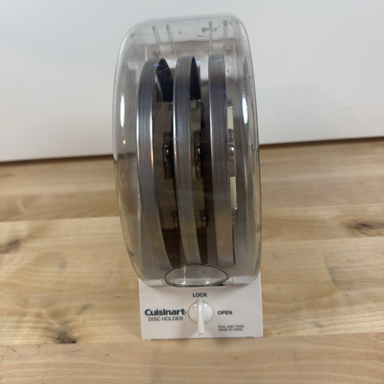 Cuisinart Food Processor Disc Holder Storage Case Holds 3 Discs W/ Blade Stem