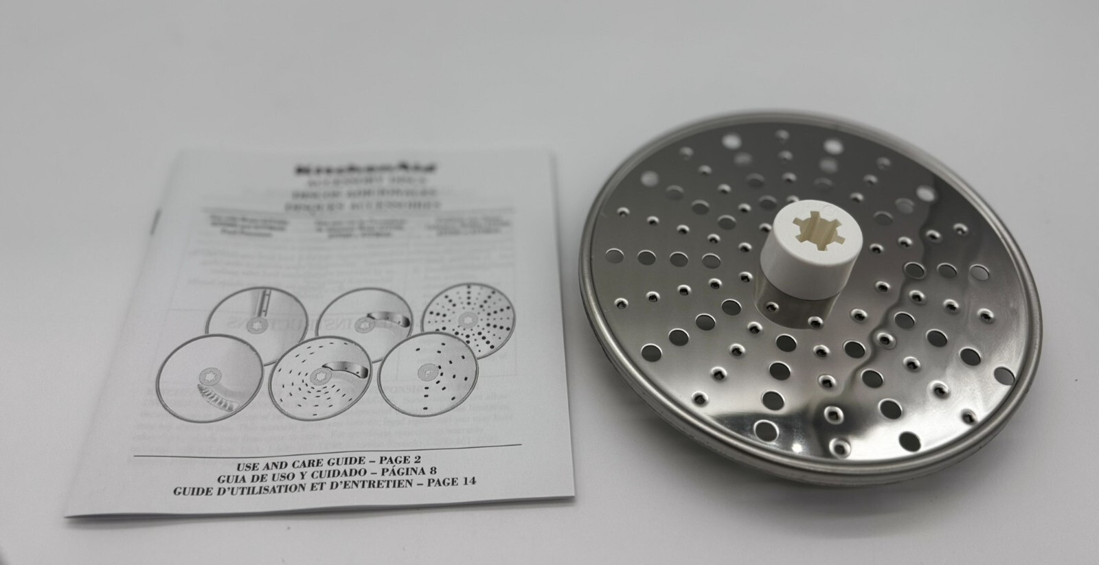 KITCHEN AID Food Processor PARMESAN/ICE GRATING DISC KFPPS Unused In Box