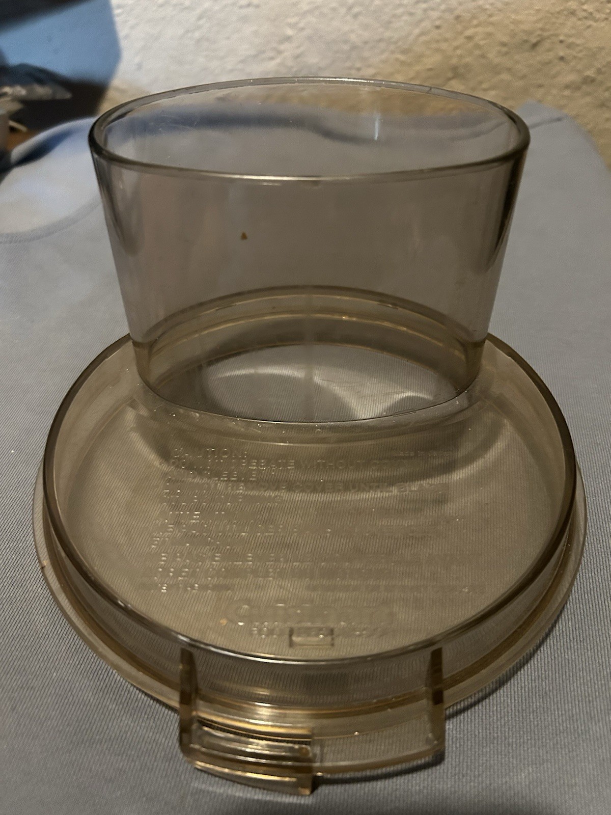 Cuisinart Food Processor DLC-8F Amber Work Bowl Lid Only Replacement Part