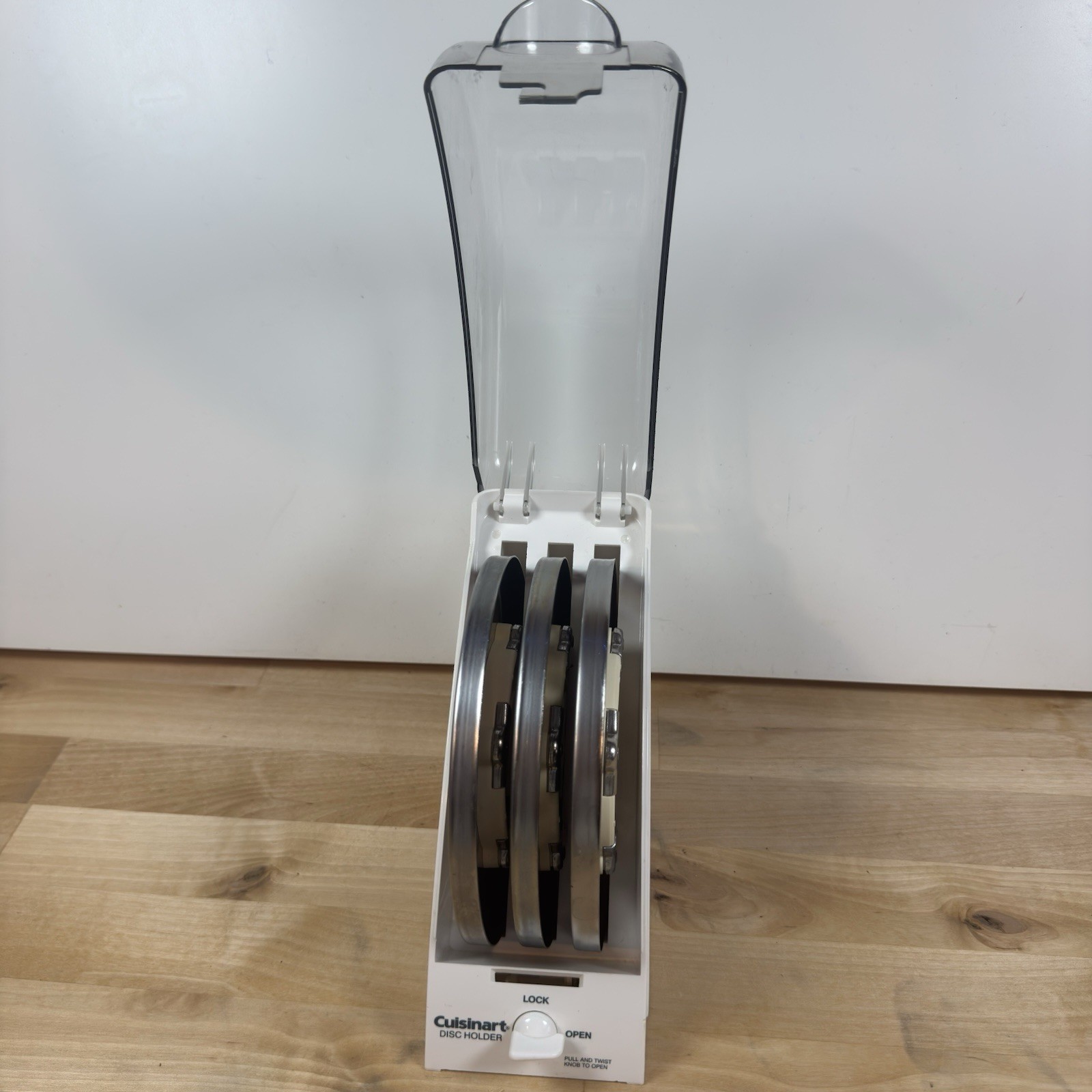 Cuisinart Food Processor Disc Holder Storage Case Holds 3 Discs W/ Blade Stem