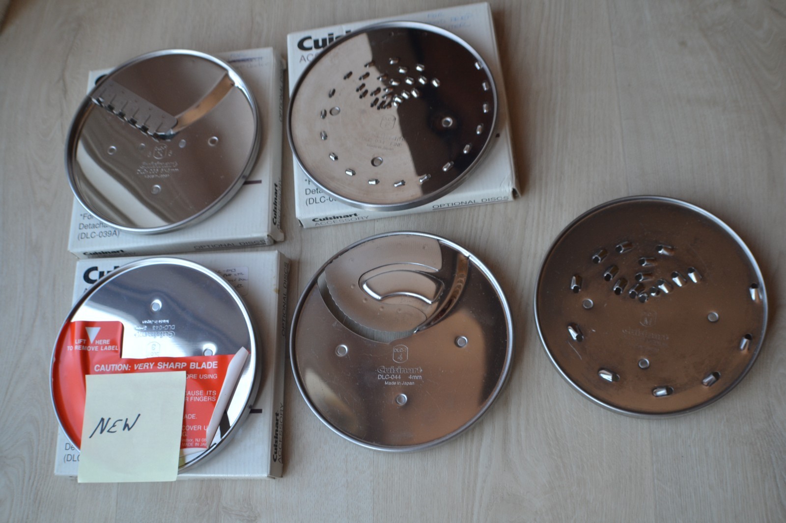 Cuisinart DLC-7 Food Processor. Lot of 5 Discs. DLC-34, 36, 37, 43, 44. (1 New)