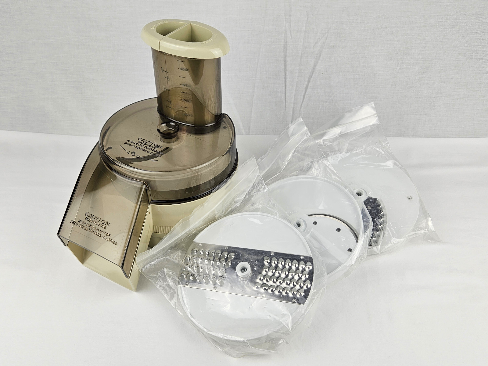 Oster Regency Kitchen Center Food Processor White Base Lid Pusher Blades Parts
