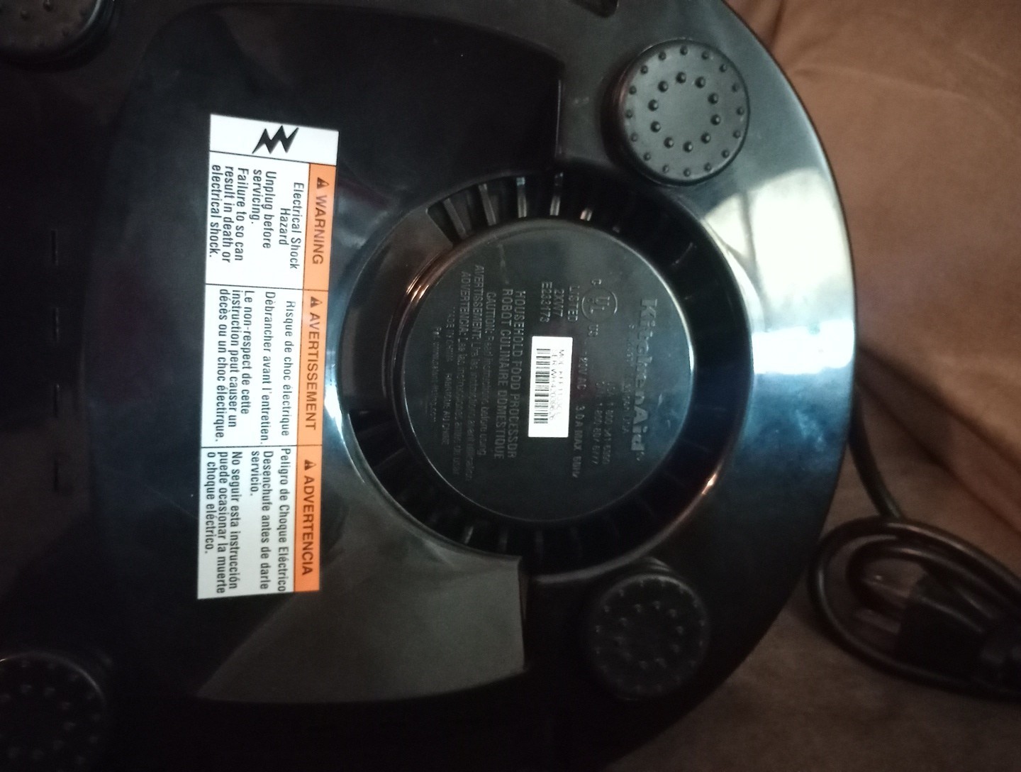 Kitchenaid Food Processor KFP0711CU0 Replacement Part Silver Base Unit Motor EUC
