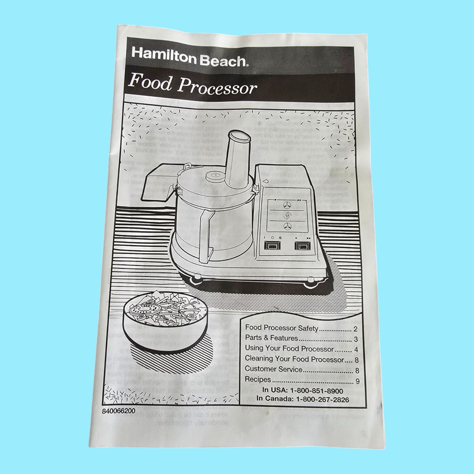 Hamilton Beach Food Pro 2 Food Processor 70300 White TESTED & WORKING! w/ Box