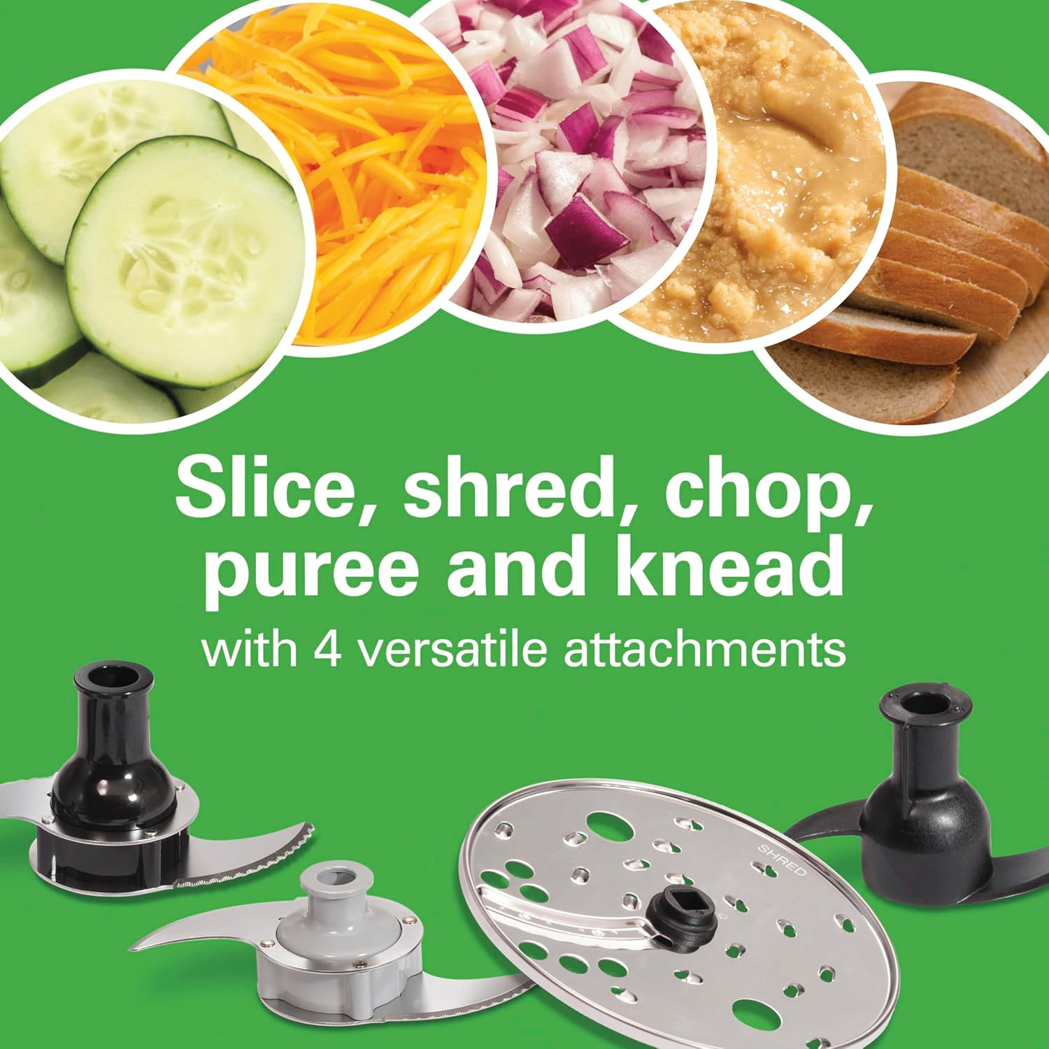 Hamilton Beach Stack & Snap Food Processor and Vegetable Chopper, Stainless Stee