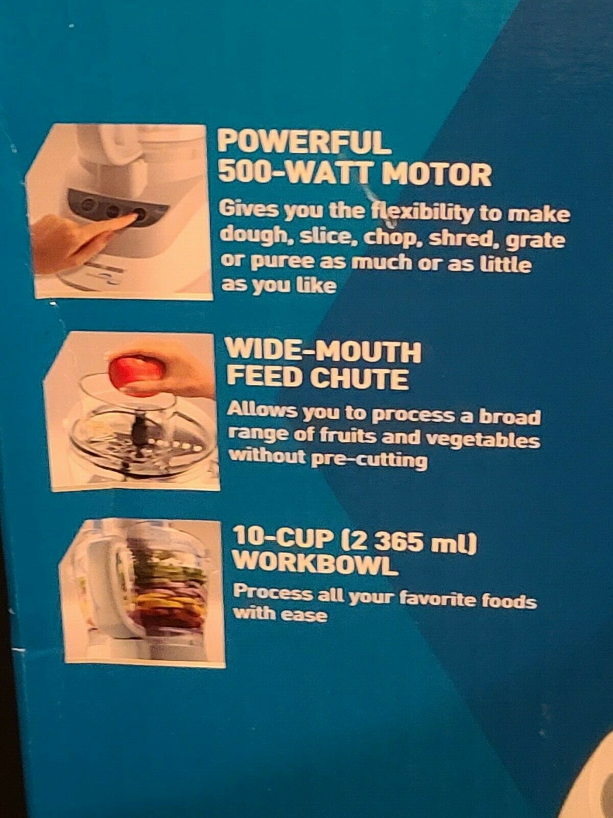 Black + Decker FP2500 PowerPro Wide-Mouth 10-Cup Food Processor WHITE In Box