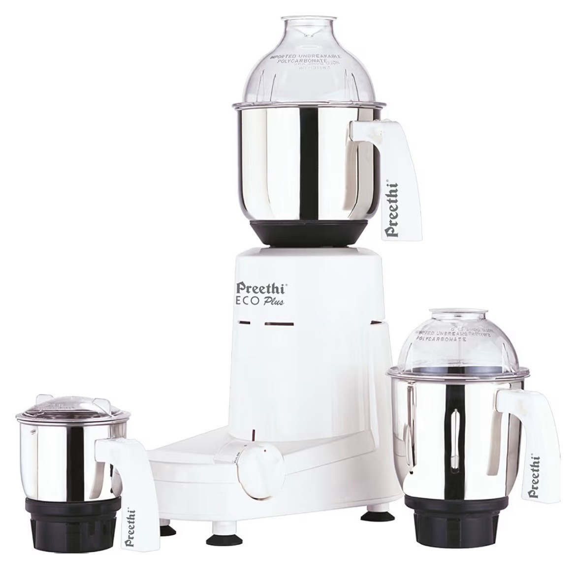 Preethi Eco Plus Mixer Grinder 110-Volt for use in USA/Canada, white, 2-jar