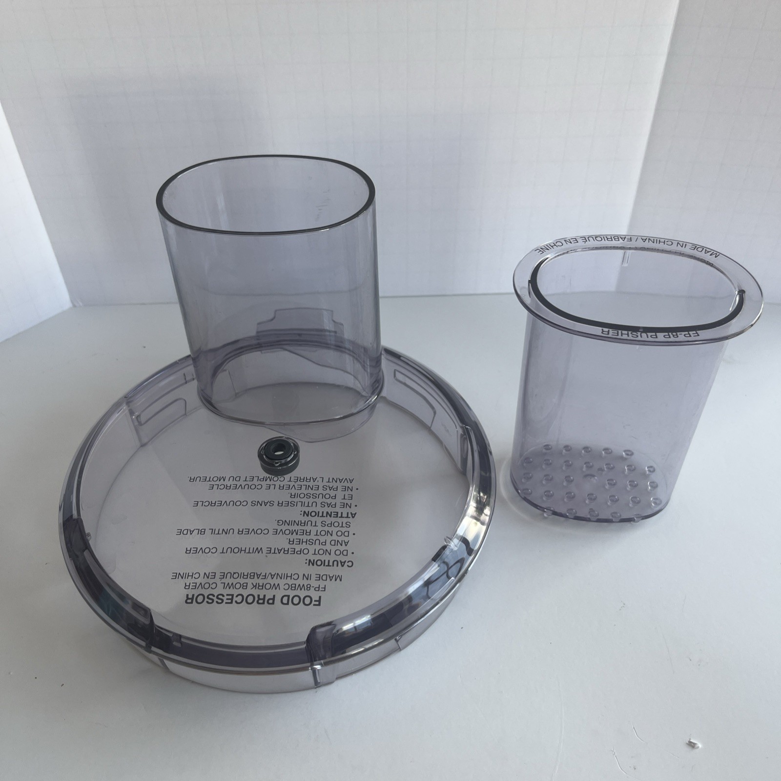 Cuisinart Elemental 8 Food Processor FP-8 Replacement Lid FP-8WBC + Pusher FP-8P